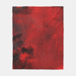 Modern Black & Red Abstract - donker mysterieus Fleece Deken