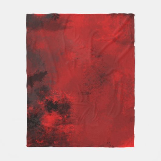 Modern Black & Red Abstract - donker mysterieus Fleece Deken (Voorkant)