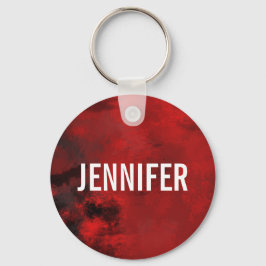 Modern Black & Red Abstract - donker mysterieus Sleutelhanger