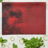 Modern Black & Red Abstract - donker mysterieus Theedoek (Gevouwen)