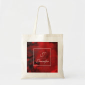 Modern Black & Red Abstract - Monogram Tote Bag (Voorkant)