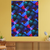 Modern-BLACK-RED-BLUE-PAARS-very Nice Canvas Afdruk (Insitu (Woonkamer))