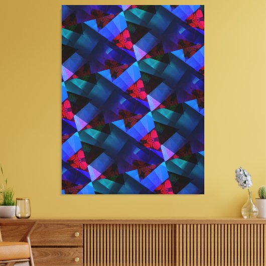 Modern-BLACK-RED-BLUE-PAARS-very Nice Canvas Afdruk (Insitu (Woonkamer))