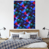 Modern-BLACK-RED-BLUE-PAARS-very Nice Canvas Afdruk (Insitu (Slaapkamer))