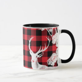 Modern Black Red Buffalo Pset Deer en Name Mok