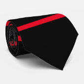 Modern Black Red en Grey Geometric Stropdas (Opgerold)