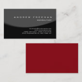 Modern Black Red Gray Spiral Elegant Stijlvol Visitekaartje (Voorkant / Achterkant)