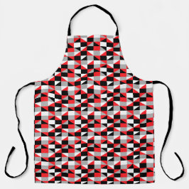 Modern Black Red Grey Geometric Pattern Schort