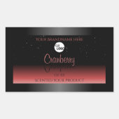 Modern Black Red Ombre Glitter Product Labels Logo (Voorkant)