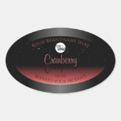Modern Black Red Ombre Glitter Product Labels Logo (Voorkant)