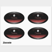 Modern Black Red Ombre Glitter Product Labels Logo (Vel)