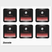 Modern Black Red Ombre Glitter Product Labels Logo (Vel)