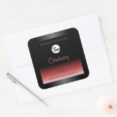 Modern Black Red Ombre Glitter Product Labels Logo (Envelop)