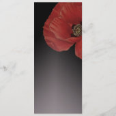 Modern Black Red Poppy Floral Wedding Programme Programmakaart (Achterkant)