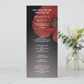Modern Black Red Poppy Floral Wedding Programme Programmakaart (Staand voorkant)
