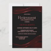 Modern Black Red Retirement Celebration Kaart (Voorkant)