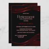 Modern Black Red Retirement Celebration Kaart (Voorkant / Achterkant)