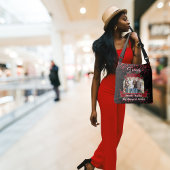 Modern Black Red Roses Family Photo Quote Floral Crossbody Tas