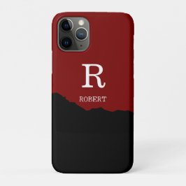 Modern Black & red script Custom Name Case-Mate iPhone Case