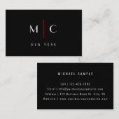 Modern Black Red Sleek Luxury Company Typografie Visitekaartje (Voorkant / Achterkant)