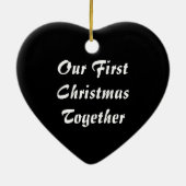 Modern Black Red Stippen Eerste kerstversiering Keramisch Ornament (Achterkant)