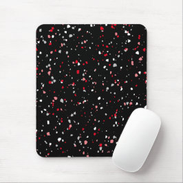 Modern Black Red Terrazzo Trendy Pattern Muismat