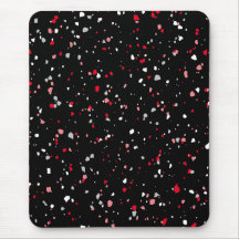 Modern Black Red Terrazzo Trendy Pattern Muismat