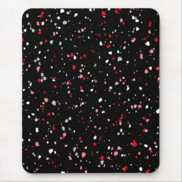 Modern Black Red Terrazzo Trendy Pattern Muismat
