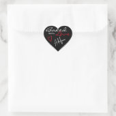 Modern Black Red White met liefdeshartsvorm Hart Sticker (Tas)