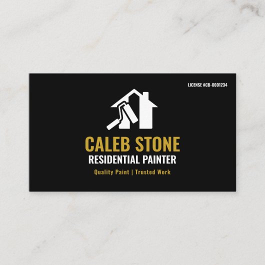 Modern Black Residential Painter & House Painting Visitekaartje (Voorkant)
