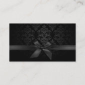 Modern Black Ribbon Damask Makeup Artist Visitekaartje (Voorkant)