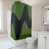 Modern Black River Forest groen Douchegordijn (In situ)