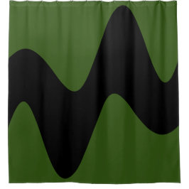 Modern Black River Forest groen Douchegordijn