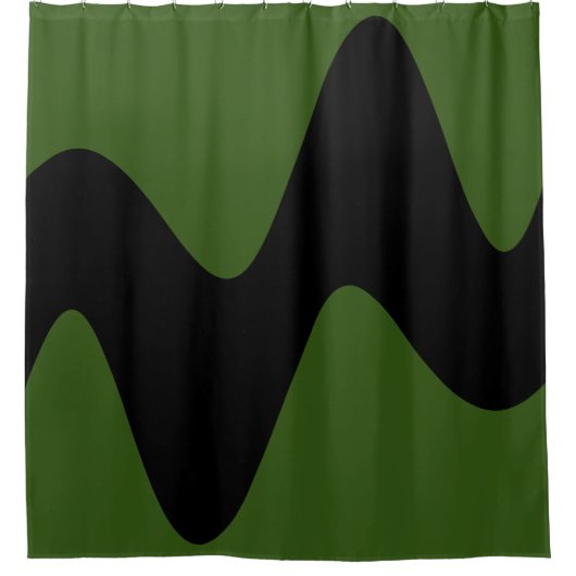 Modern Black River Forest groen Douchegordijn (Voorkant)