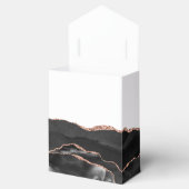 Modern Black Roos Gold Agate Geode Bedankdoosjes (Geopend)