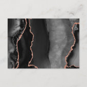 Modern Black Roos Gold Agate Wedding Reception Informatiekaartje (Achterkant)