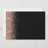 Modern Black Roos Gold Glitter Wedding Kaart (Achterkant)