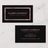 Modern Black Roos Gold Visitekaartje (Voorkant / Achterkant)