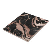 Modern Black Rose Gold Marble Pattern Tegeltje (Zijkant)