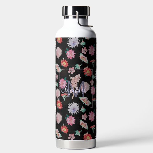 Modern Black Roze Garden Floral Waterfles (Links)