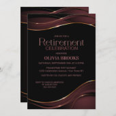 Modern Black Roze Retirement Celebration Kaart (Voorkant / Achterkant)