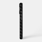 Modern Black Rubber Lattice with Name iPhone 16 Hoesje (Linkerkant)