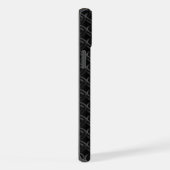 Modern Black Rubber Lattice with Name iPhone Hoesje (Rechterkant)