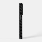 Modern Black Rubber Lattice with Name iPhone Hoesje (Rechterkant)