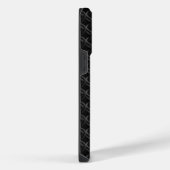 Modern Black Rubber Lattice with Name iPhone Hoesje (Rechterkant)