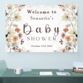 Modern Black Rustic Boho Wildflower Baby shower Spandoek (Beurs)