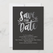Modern Black Save the Date Uitnodiging (Voorkant)