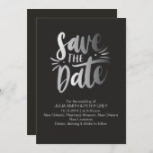 Modern Black Save the Date Uitnodiging (Voorkant / Achterkant)