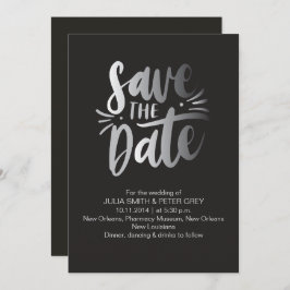 Modern Black Save the Date Uitnodiging