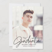Modern Black Script 2 Afstudeerfeest voor foto's Kaart (Voorkant)